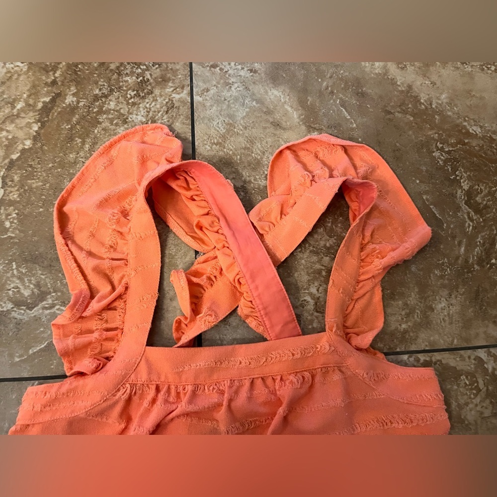 🆕BLACK TAPE RUFFLE STRAP TOP CORAL ROSE SIZE XS NWT - Picture 3 of 9